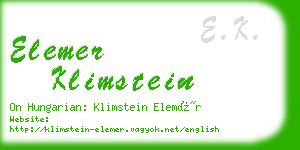 elemer klimstein business card